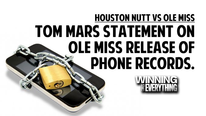 Tom Mars response to Ole Miss records release