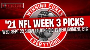Read more about the article WCE Show 9/22: NFL Week 3 Predictions & Super Contest picks, could Big 12 poach Pac 12 schools in realignment?