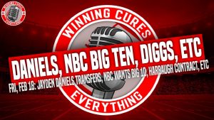Read more about the article 2/18 Jayden Daniels transferring, NBC buying Big Ten?, Harbaugh, Rams, Stefon Diggs Valentine’s Day, Wentz, Bienemy, etc