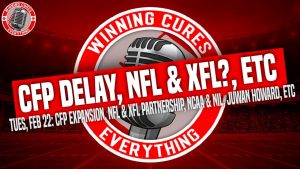 Read more about the article 2/22 CFP expansion delayed, NFL & XFL?, Juwan Howard & handshake lines?, Auburn new OC, NFL hires