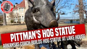 Read more about the article Sam Pittman’s new Razorback hog statue at lake house is incredible: our thoughts